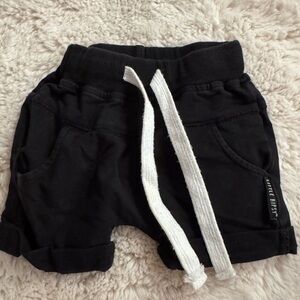 Little Bipsy Black Kids Shorts with White Drawstring